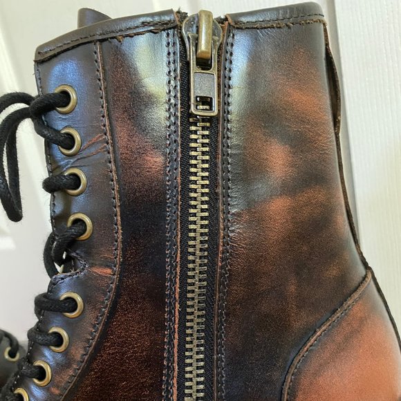 NWT Urban Outfitters Leather Brown Combat Boots Size Men's 9/EU 42 - Picture 10 of 11